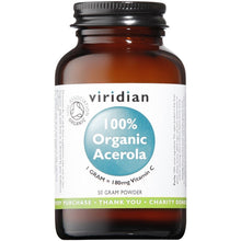 Viridian Organic Acerola Vitamin C Powder 50g