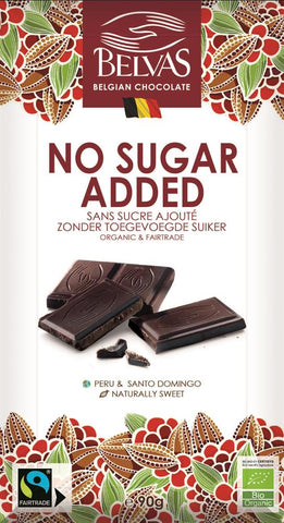 Belvas Organic Chocolade No Sugar Added 90g