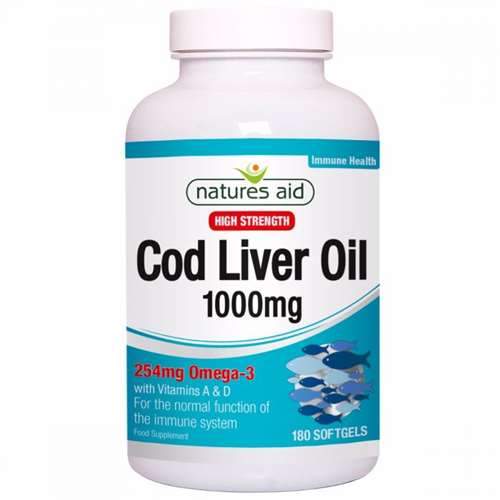 Natures Aid Cod Liver Oil (Hi Strength) 1000 180 Caps