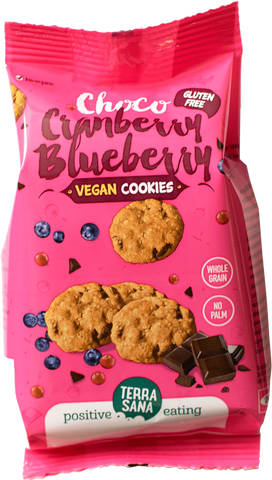 Terrasana Organic Choco, Cranberry & Blueberry Cookies 150g Gluten Free Vegan