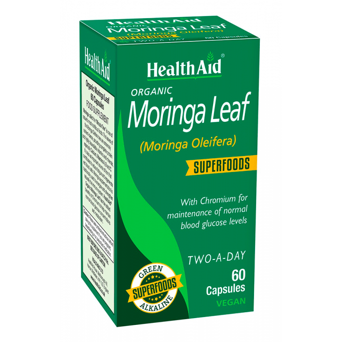 HealthAid Organic Moringa Leaf 60 Caps